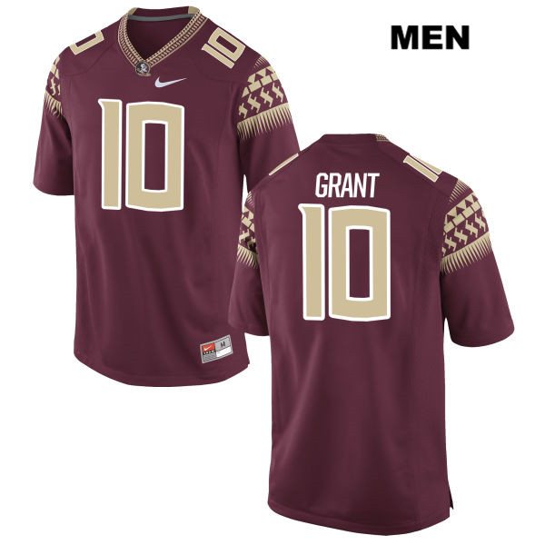 Men's NCAA Nike Florida State Seminoles #10 Anthony Grant College Red Stitched Authentic Football Jersey BDH6369XM